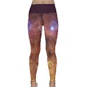 Cosmic Astronomy sky with stars orange brown and yellow Lightweight Velour Classic Yoga Leggings View1