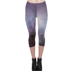 Orion Nebula Pastel Violet Purple Turquoise Blue Star Formation Capri Leggings  by genx