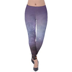 Orion Nebula Pastel Violet Purple Turquoise Blue Star Formation Velvet Leggings by genx