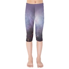 Orion Nebula Pastel Violet Purple Turquoise Blue Star Formation Kids  Capri Leggings  by genx