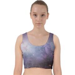 Orion Nebula Pastel Violet Purple Turquoise Blue Star Formation Velvet Racer Back Crop Top by genx