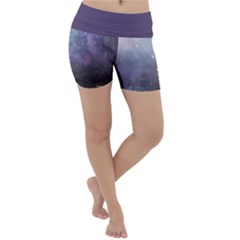 Orion Nebula Pastel Violet Purple Turquoise Blue Star Formation Lightweight Velour Yoga Shorts by genx