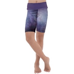 Orion Nebula Pastel Violet Purple Turquoise Blue Star Formation Kids  Lightweight Velour Cropped Yoga Leggings by genx