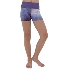 Orion Nebula Pastel Violet Purple Turquoise Blue Star Formation Kids  Lightweight Velour Yoga Shorts by genx