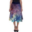 Lagoon Nebula Interstellar Cloud Pastel pink, turquoise and yellow stars Perfect Length Midi Skirt View1