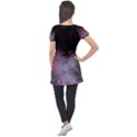 Eagle Nebula Wine Pink and Purple pastel Stars Astronomy Puff Sleeve Tunic Top View2