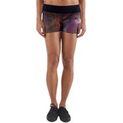 Orion Nebula Star Formation Orange Pink Brown Pastel Constellation Astronomy Yoga Shorts by genx