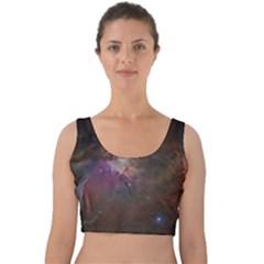 Orion Nebula Star Formation Orange Pink Brown Pastel Constellation Astronomy Velvet Crop Top by genx