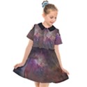 Orion Nebula star formation orange pink brown pastel constellation Astronomy Kids  Short Sleeve Shirt Dress View1