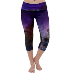 Carina Nebula Ngc 3372 The Grand Nebula Pink Purple And Blue With Shiny Stars Astronomy Capri Yoga Leggings by genx