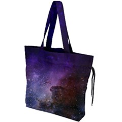 Carina Nebula Ngc 3372 The Grand Nebula Pink Purple And Blue With Shiny Stars Astronomy Drawstring Tote Bag by genx