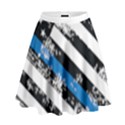 USA Flag The thin blue line I back the blue USA Flag Grunge on white background High Waist Skirt View1