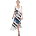 USA Flag The thin blue line I back the blue USA Flag Grunge on white background Maxi Chiffon Cover Up Dress View1