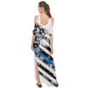 USA Flag The thin blue line I back the blue USA Flag Grunge on white background Maxi Chiffon Cover Up Dress View2