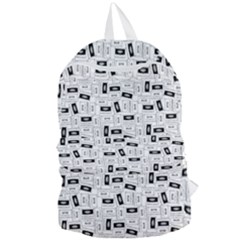 Tape Cassette 80s Retro Genx Pattern Black And White Foldable Lightweight Backpack by genx