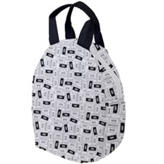 Tape Cassette 80s Retro Genx Pattern Black And White Travel Backpacks by genx