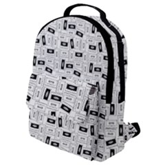 Tape Cassette 80s Retro Genx Pattern Black And White Flap Pocket Backpack (small) by genx