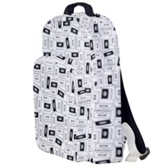 Tape Cassette 80s Retro Genx Pattern Black And White Double Compartment Backpack by genx