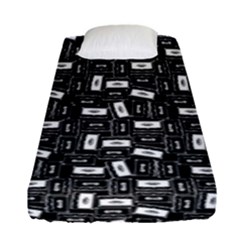 Tape Cassette 80s Retro Genx Pattern Black And White Fitted Sheet (single Size) by genx