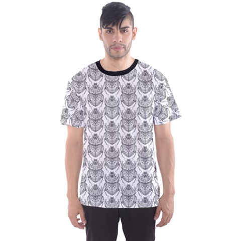 Scarab Pattern Egyptian Mythology Black And White Men s Sports Mesh Tee by genx