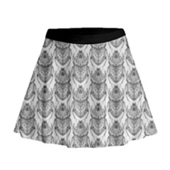 Scarab Pattern Egyptian Mythology Black And White Mini Flare Skirt by genx