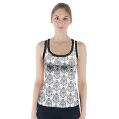 Scarab Pattern Egyptian Mythology Black And White Racer Back Sports Top by genx