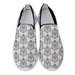 Scarab Pattern Egyptian Mythology Black And White Women s Slip On Sneakers by genx