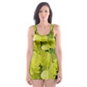 Elegant Chartreuse Green Limelight Hydrangea Macro Skater Dress Swimsuit View1