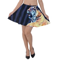 Tiger Animal Print Velvet Skater Skirt by greenthanet