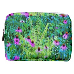 Purple Coneflower Garden With Tiger Eye Tree Make Up Pouch (medium) by myrubiogarden