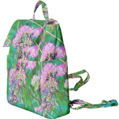 Invincibelle Spirit Hot Pink Hydrangeas On Aqua Green Buckle Everyday Backpack by myrubiogarden