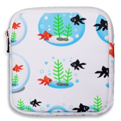 Fishbowl Fish Goldfish Water Mini Square Pouch by Wegoenart