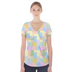 Lego Background Short Sleeve Front Detail Top by Wegoenart