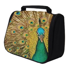 Peacock Feather Bird Peafowl Full Print Travel Pouch (small) by Wegoenart