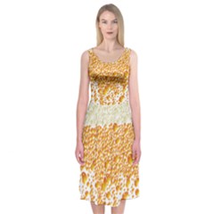 Beer Head Foam Cool Midi Sleeveless Dress by Wegoenart