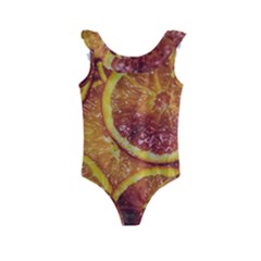 Blood Orange Fruit Citrus Fruits Kids  Frill Swimsuit by Wegoenart