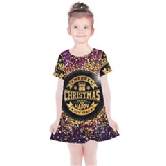 Christmas Golden Labels Xmas Kids  Simple Cotton Dress by Simbadda