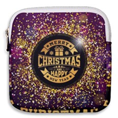 Christmas Golden Labels Xmas Mini Square Pouch by Simbadda