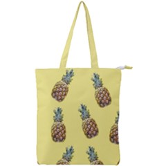 Pineapples Fruit Pattern Texture Double Zip Up Tote Bag by Simbadda