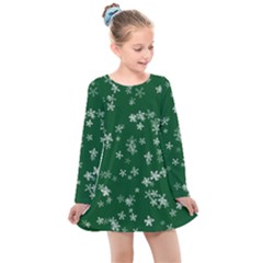 Template Winter Christmas Xmas Kids  Long Sleeve Dress by Simbadda