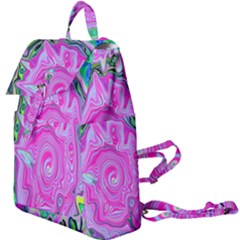 Groovy Pink, Blue And Green Abstract Liquid Art Buckle Everyday Backpack by myrubiogarden