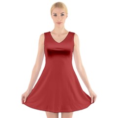 Reggae Smoky Red V-neck Sleeveless Dress by Seashineswimwear