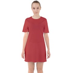 Reggae Smoky Red Sixties Short Sleeve Mini Dress by Seashineswimwear