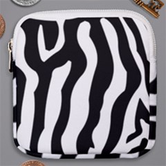 Zebra Horse Pattern Black And White Mini Square Pouch by picsaspassion