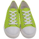 Yellow and green plaid pattern Women s Low Top Canvas Sneakers View1