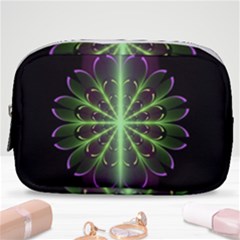 Fractal Purple Lime Pattern Make Up Pouch (small) by Wegoenart