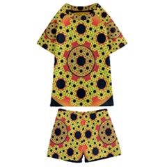 Fractal Art Design Pattern Fractal Kids  Swim Tee And Shorts Set by Wegoenart