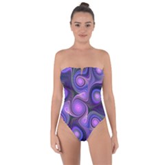 Abstract Pattern Fractal Wallpaper Tie Back One Piece Swimsuit by Wegoenart