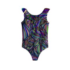 Abstract Background Kids  Frill Swimsuit by Wegoenart