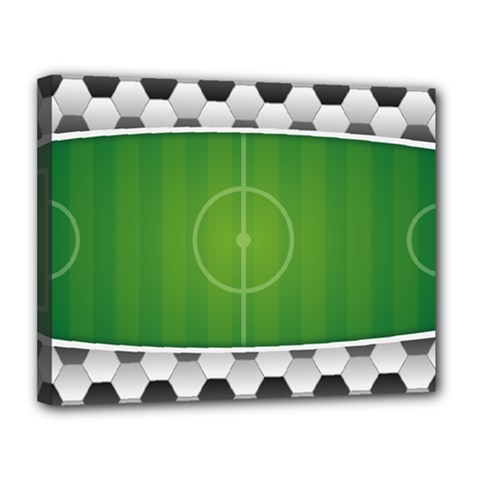 Background Sports Soccer Football Canvas 14  X 11  (stretched) by Wegoenart